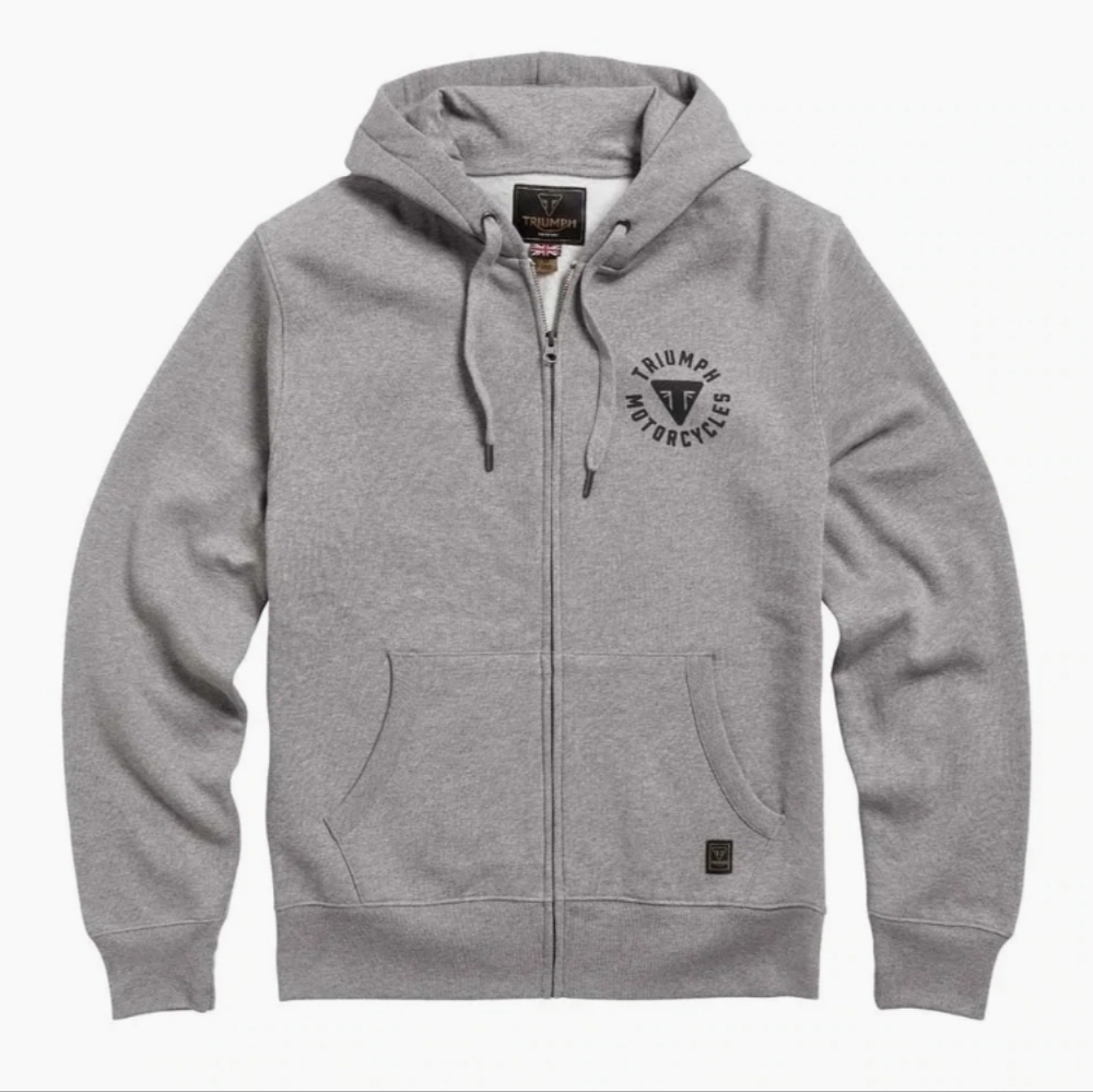Triumph Zip-Up Gray Sweatshirt Hoodie